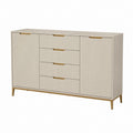 Sideboard mit 3 Türen und 4 Schubladen Creme MDF rechteckig 160 x 40 x 90 cm