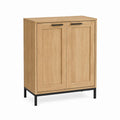 Sideboard Eiche natur MDF rechteckig mit 2 Türen 80 x 40 x 100 cm