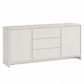 Sideboard Weiß Eiche hell aus Spanplatte rechteckig mit 2 Türen und 3 Schubladen 160 x 40 x 80 cm