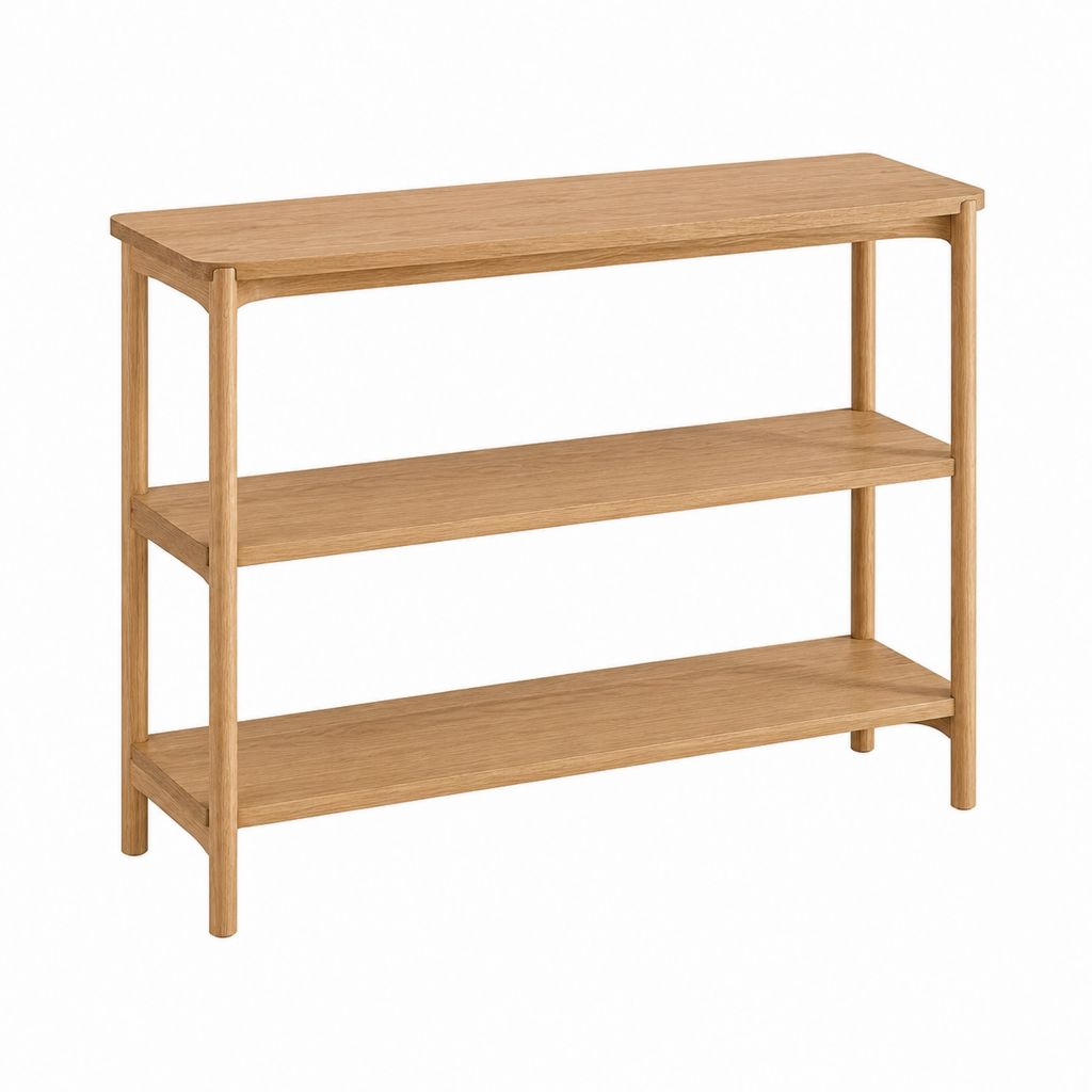 Konsolentisch mit 3 Ablagen Natur Bambus rechteckig 100 x 35 x 85 cm