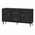 Sideboard Schwarz MDF Rechteckig 160 x 40 x 80 cm mit 2 Türen und 2 Schubladen