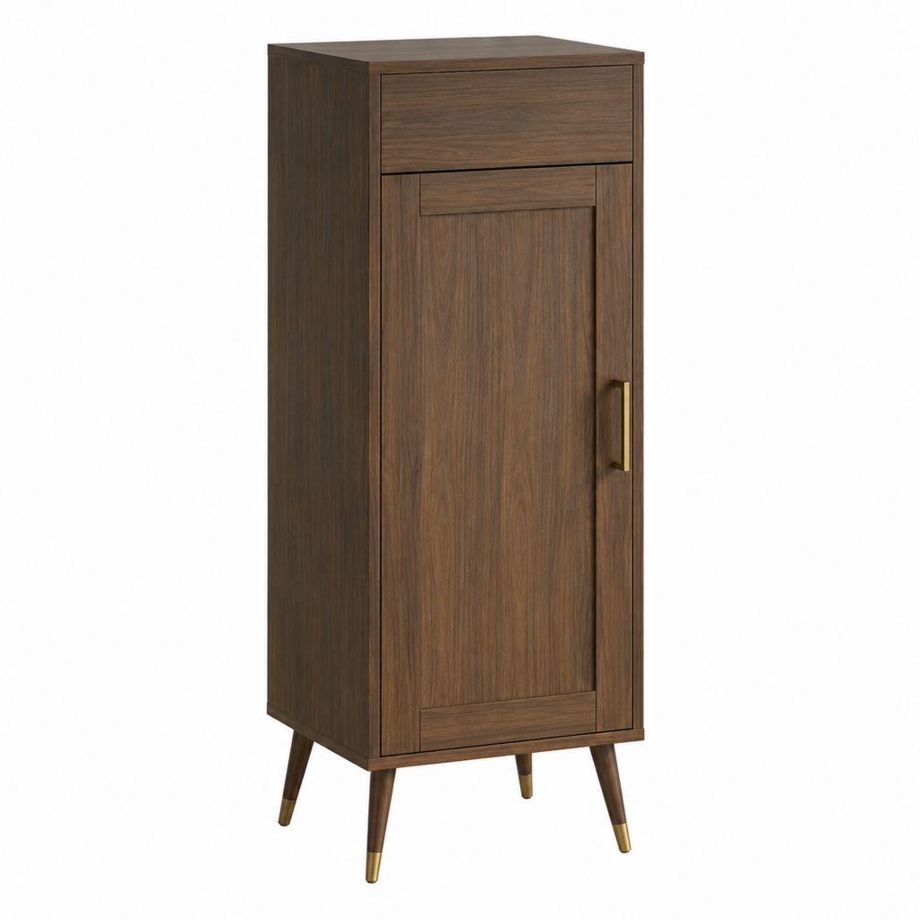 Highboard mit Tür und Schublade Dunkelbraun MDF rechteckig 60 x 40 x 150 cm